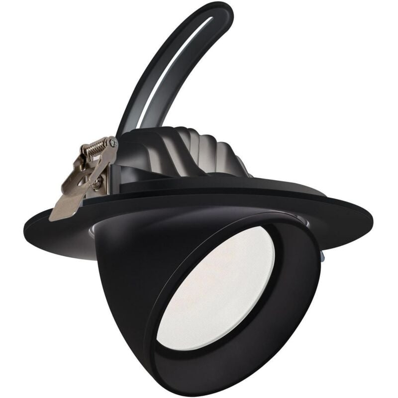 foto del prodotto efectoled - faretto downlight led 60w bianco selezionabile orientabile circolare nero osram 120lm w foro 200 mm lifud no flicker selezionabile
