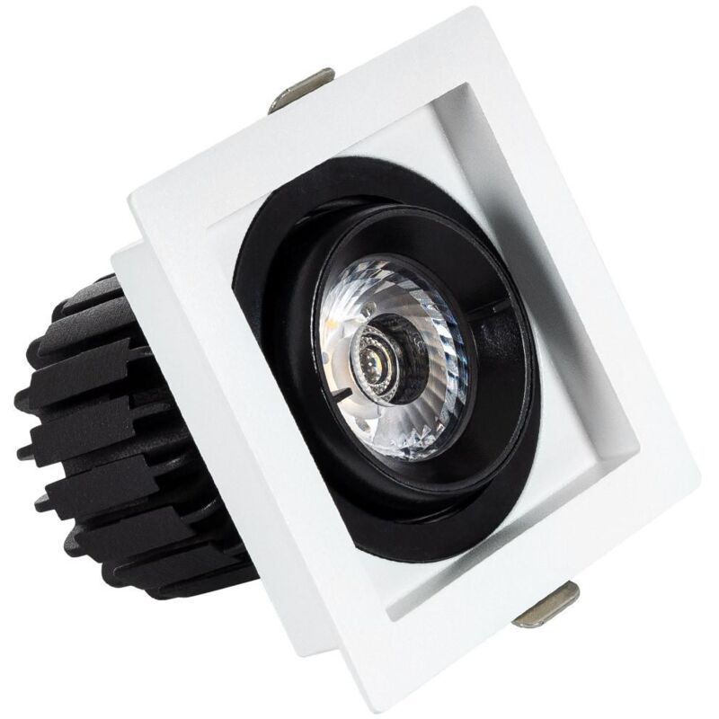 foto del prodotto efectoled faretto downlight led 7w cob orientabile 360 quadrato foro 82x82mm cri90 expert color no flicker bianco freddo no flicker 6000k
