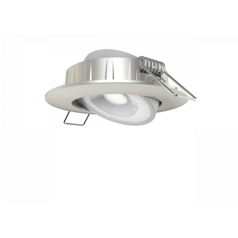 foto del prodotto efectoled faretto downlight led orientabile circolare nichel satinato 5w foro 68 mm bianco naturale 4000k
