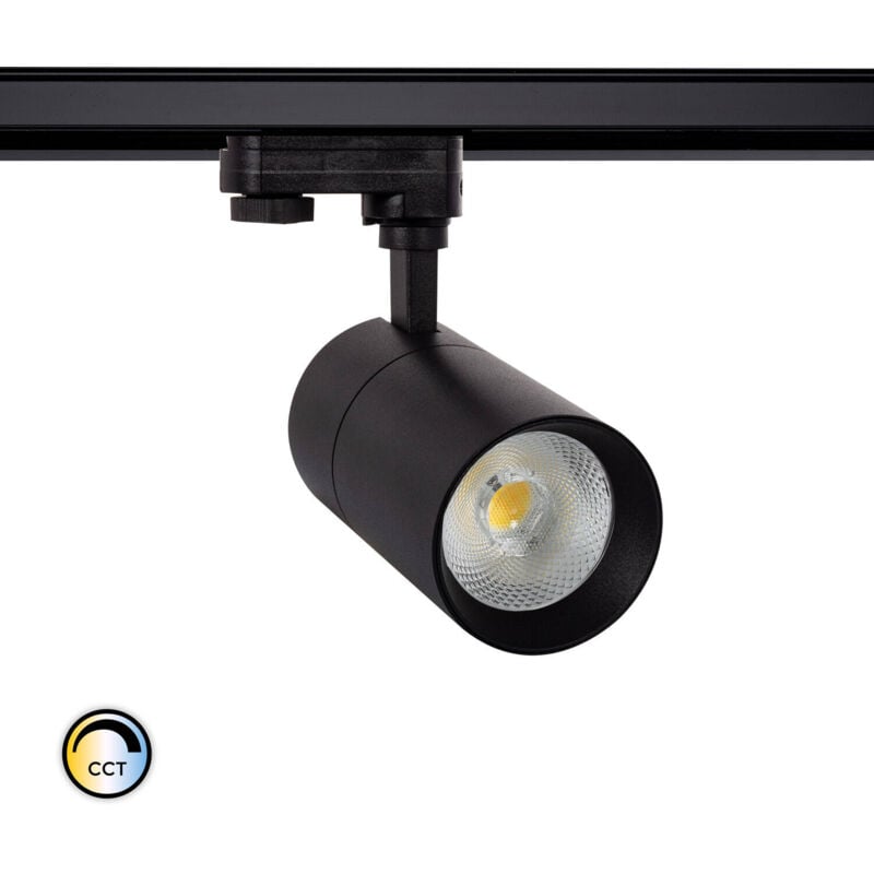 foto del prodotto efectoled faretto led binario trifase 20w regolabile mallet cct nero nero