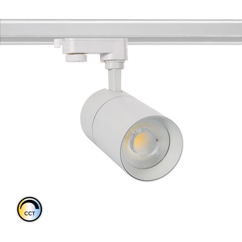 foto del prodotto efectoled faretto led binario trifase 30w regolabile cct mallet bianco