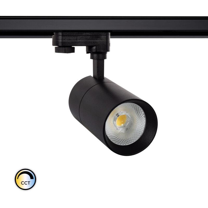 foto del prodotto efectoled faretto led binario trifase 30w regolabile cct mallet nero