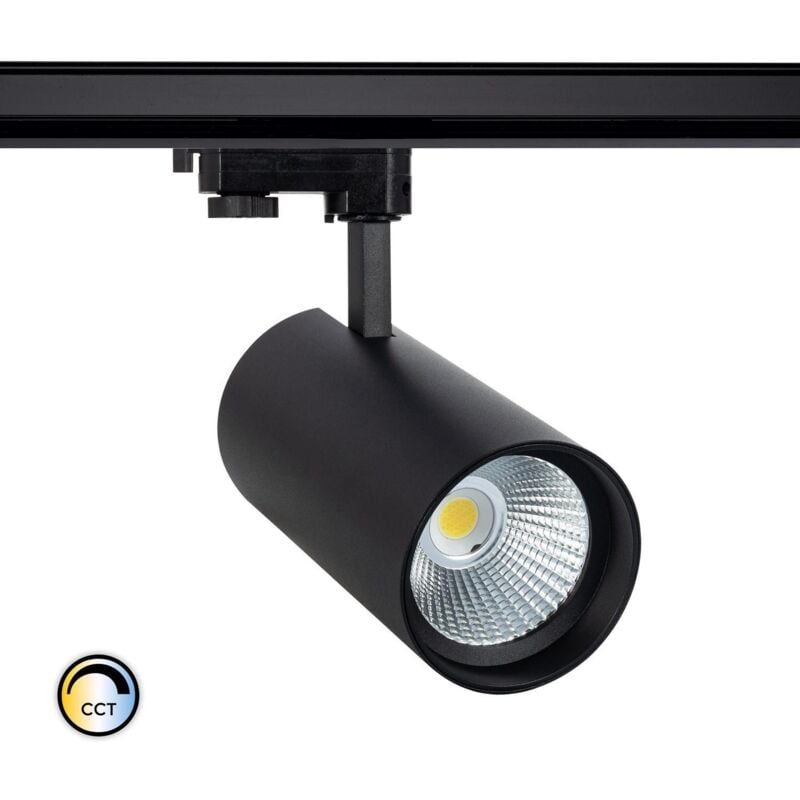 foto del prodotto efectoled faretto led binario trifase 40w cct d angelo nero lifud selezionabile caldo naturale freddo 