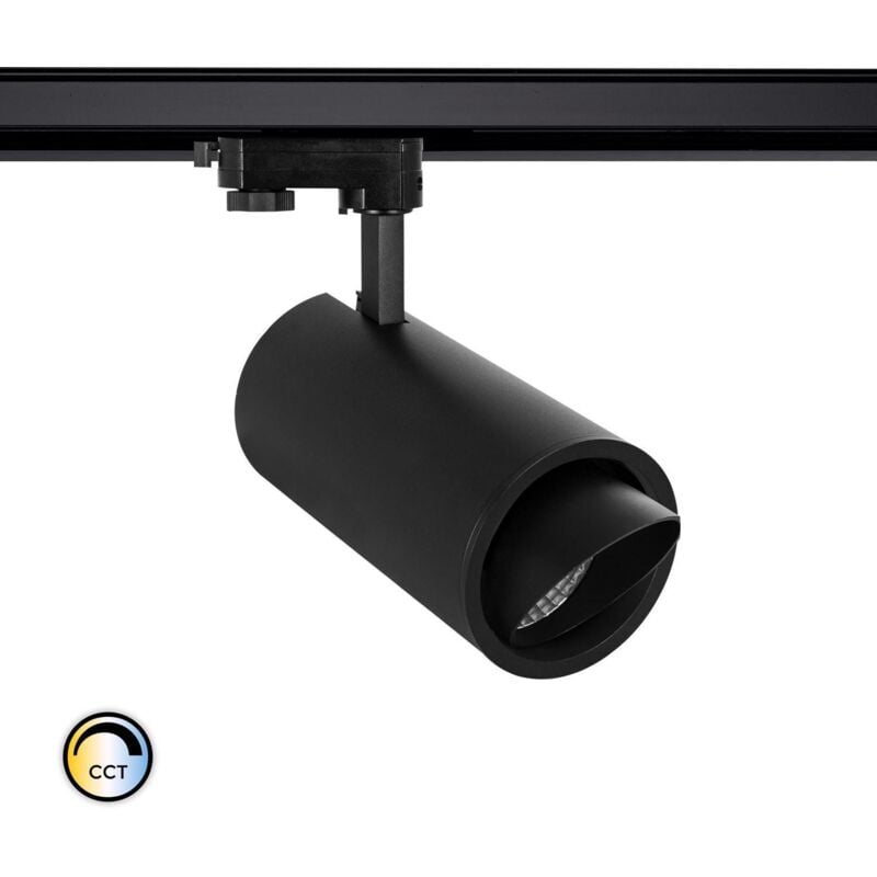foto del prodotto efectoled faretto led binario trifase 40w cct d angelo nero xitanium focal selezionabile caldo naturale freddo 