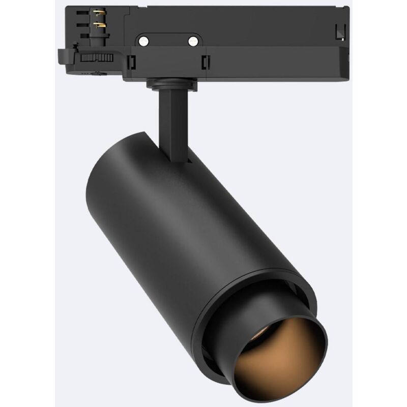 foto del prodotto efectoled faretto led fasano nero 40w cilindro regolabile per binario trifase bianco caldo 2700k