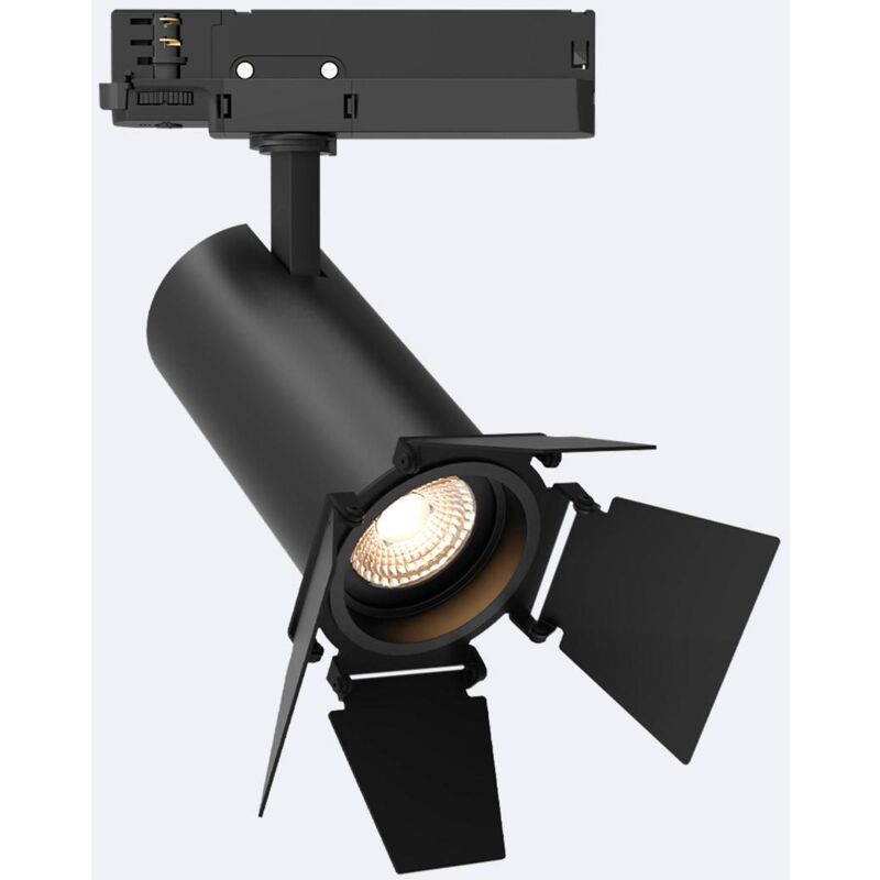 foto del prodotto efectoled faretto led fasano nero 40w cinema regolabile per binario trifase bianco caldo 3200k