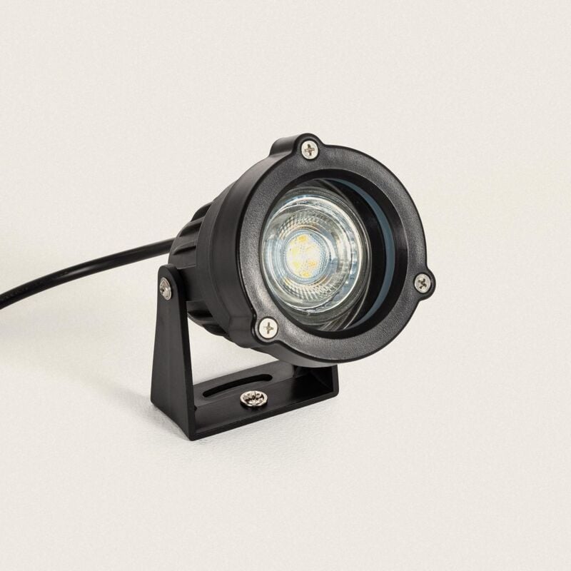foto del prodotto efectoled faretto led per esterni gu10 alluminio con picchetto simba nero
