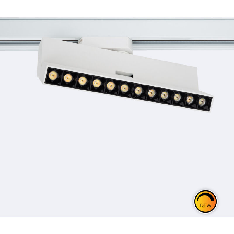 foto del prodotto efectoled faretto lineare led binario monofase 12w regolabile cct elegant optic bianco 3000k 4000k 5000k selezionabile