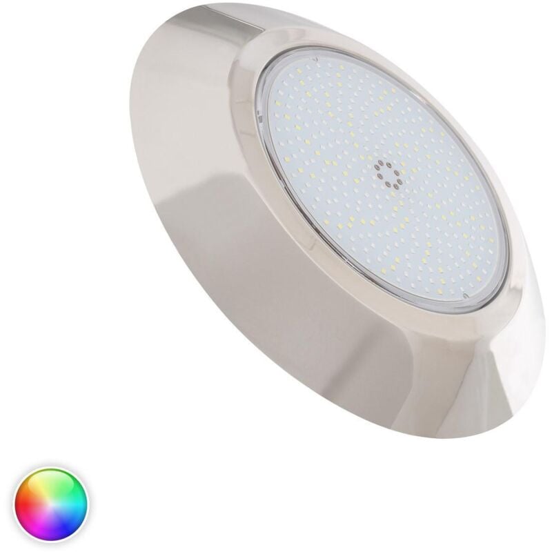 foto del prodotto efectoled faretto piscina led superficie rgbw waterproof 12v dc ip68 acciaio inox 24w rgbw