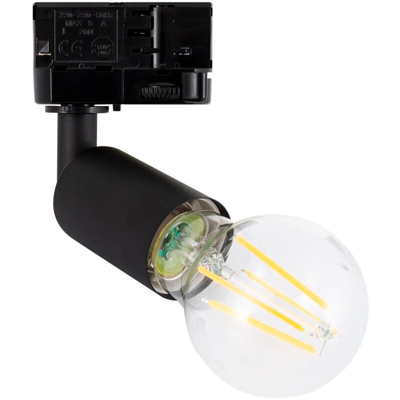 foto del prodotto efectoled faretto portalampada binario trifase oasis per lampadina e27 nero