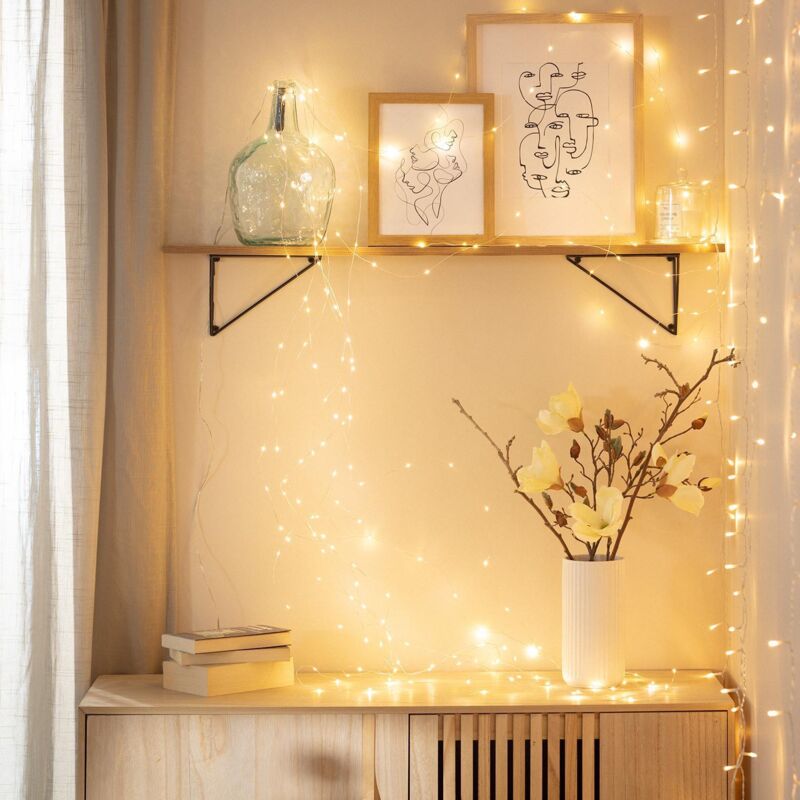 foto del prodotto efectoled ghirlanda filo metallico led jelendi 2m 3000k bianco caldo