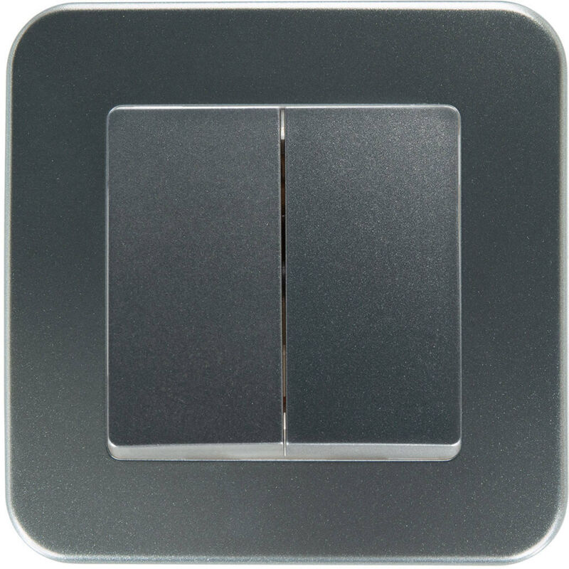 foto del prodotto efectoled interruttore doppio commutatore classic argento
