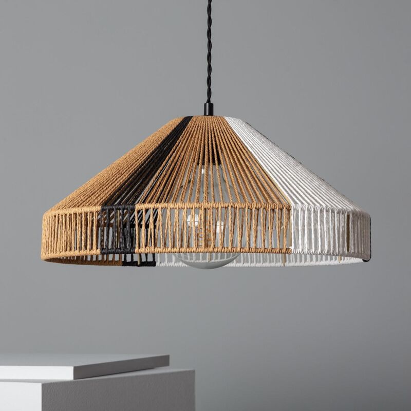 foto del prodotto efectoled lampada a sospensione carta intrecciata dumas naturale