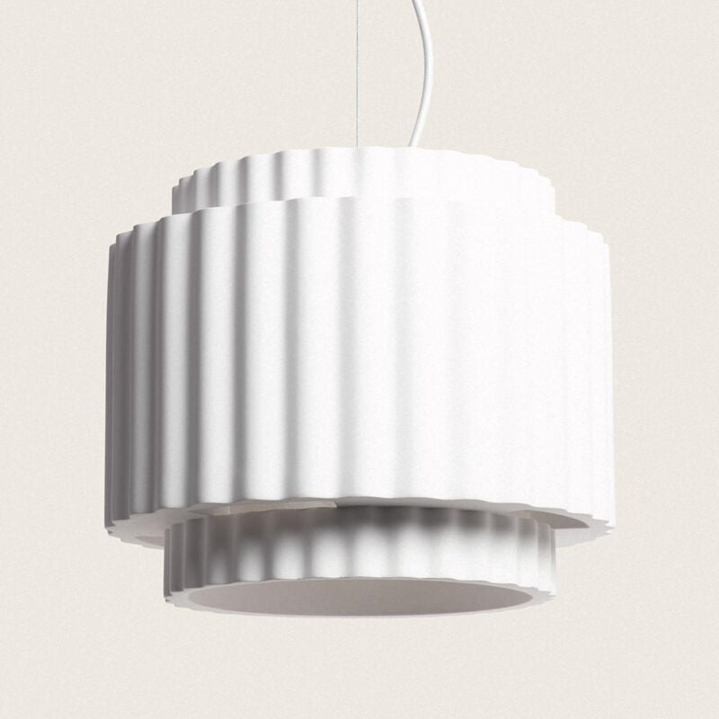 foto del prodotto efectoled lampada a sospensione gesso double colum bianco