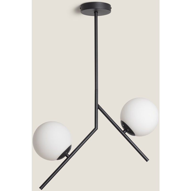 foto del prodotto efectoled lampada a sospensione in metallo e vetro balts nero