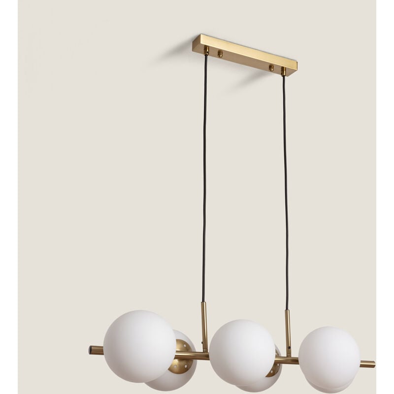 foto del prodotto efectoled lampada a sospensione in metallo moonlight brass 6 faretti oro