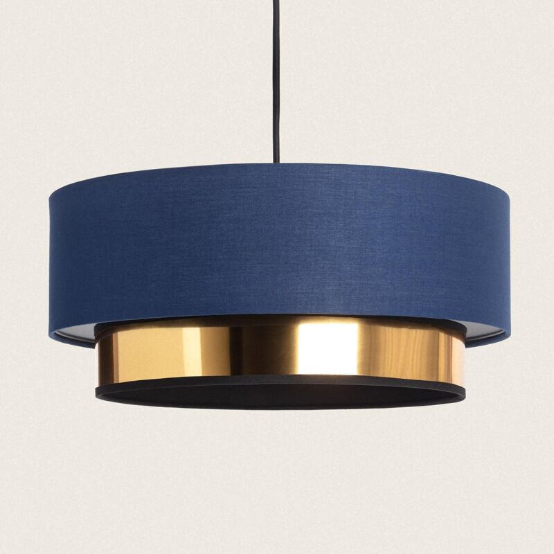 foto del prodotto efectoled lampada a sospensione in tessuto friedrich azzurro marino