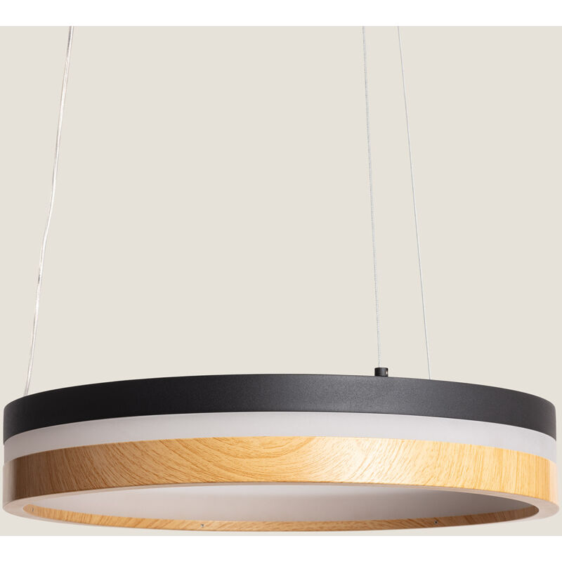 foto del prodotto efectoled lampada a sospensione led 30w acciaio dazala nero opaco
