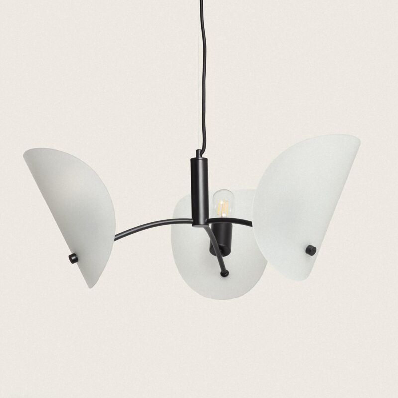 foto del prodotto efectoled lampada a sospensione metallo e vetro genaro bianco