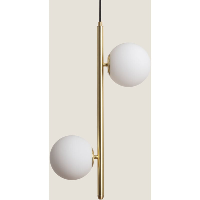 foto del prodotto efectoled lampada a sospensione metallo e vetro moonlight doppia oro
