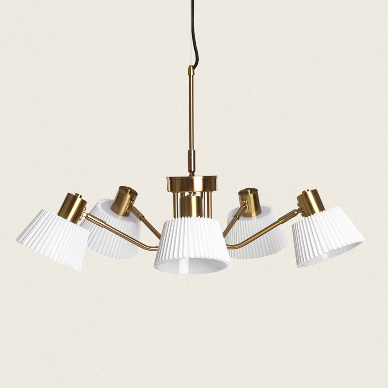 foto del prodotto efectoled lampada a sospensione metallo magda 5 faretti bianco