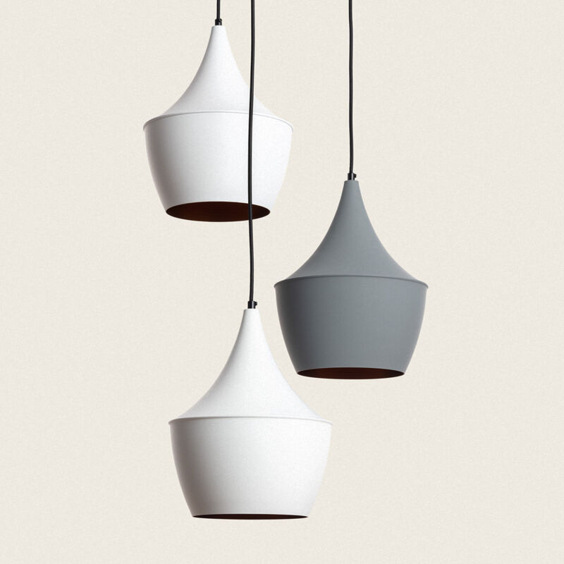 foto del prodotto efectoled lampada a sospensione metallo tri mercury bianco grigio