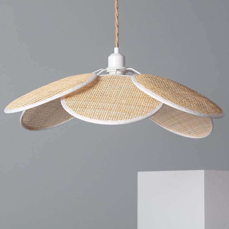 foto del prodotto efectoled lampada a sospensione rattan nirvana intrecciato naturale