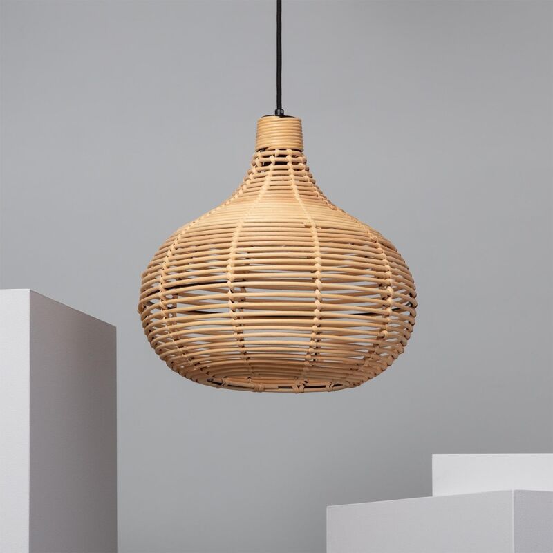 foto del prodotto efectoled lampada a sospensione rattan yantai naturale