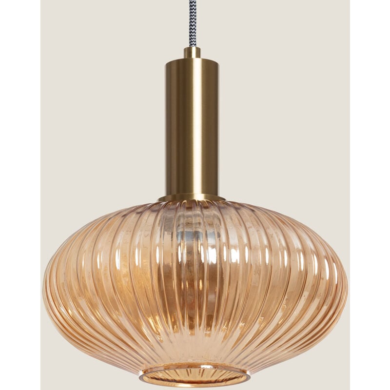 foto del prodotto efectoled - lampada a sospensione vetro basile oro