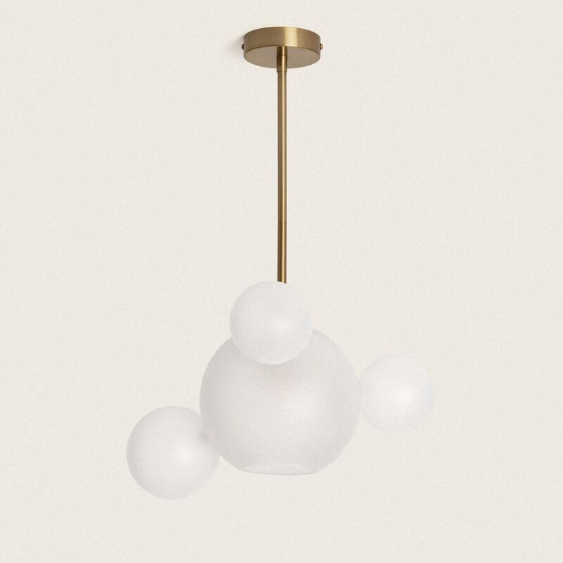 immagine 0 del prodotto efectoled lampada a sospenzione in metallo e vetro ludmila bianco oro