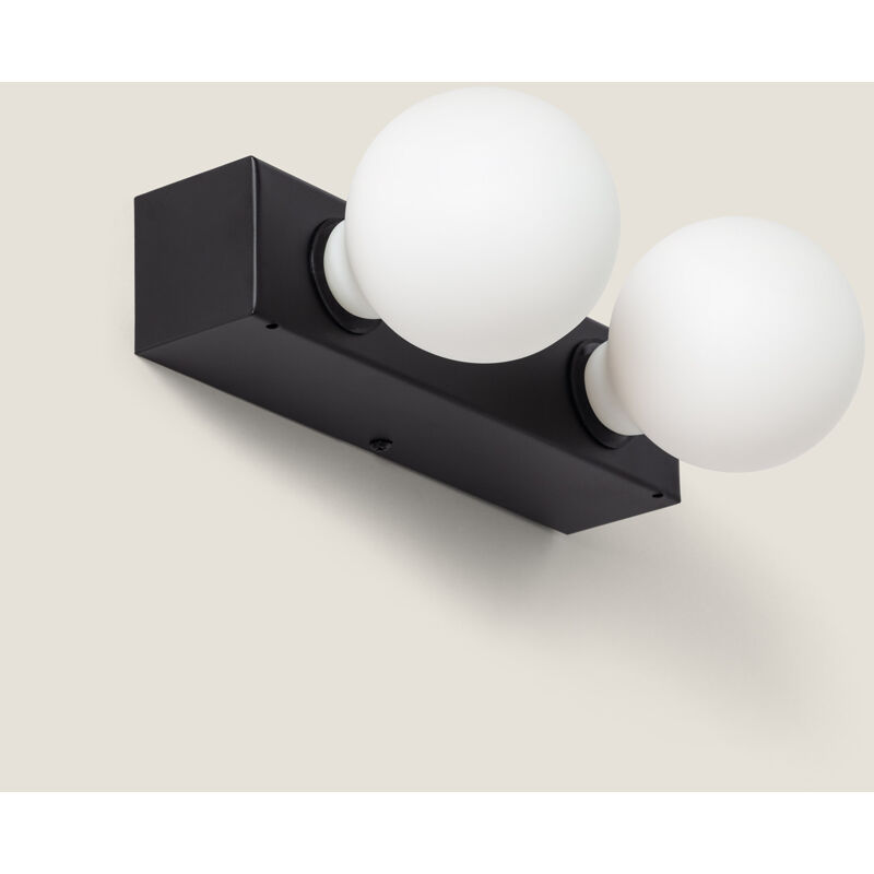 foto del prodotto efectoled lampada da parete bagno metallo 2 faretti aizkra nero