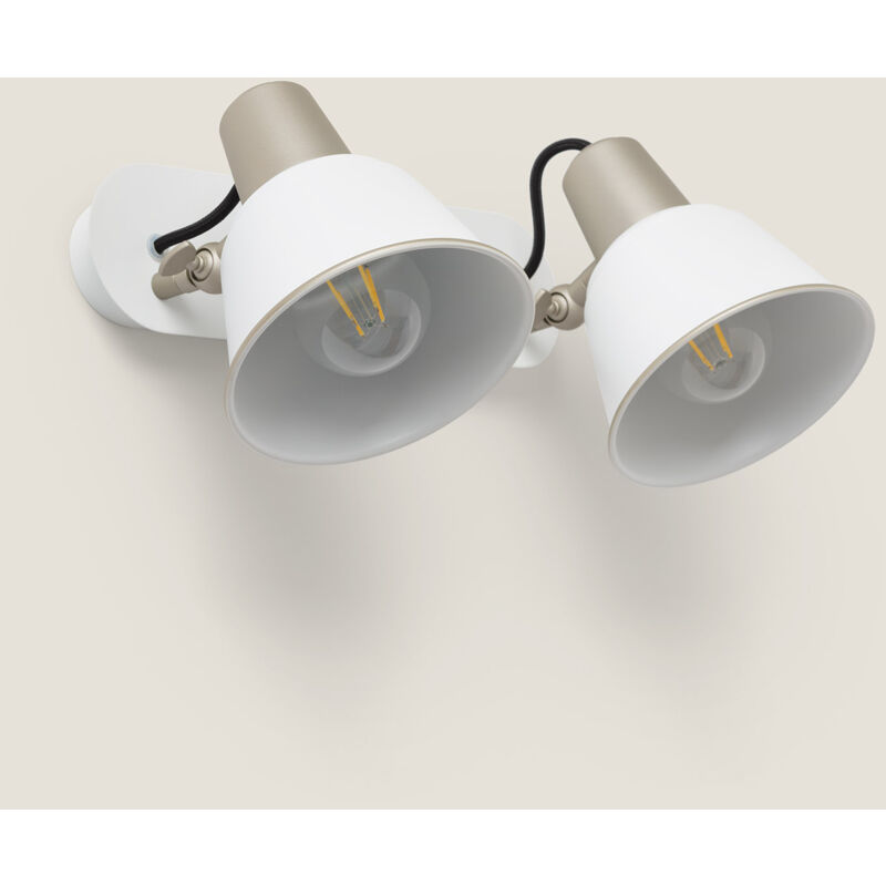 foto del prodotto efectoled lampada da parete bagno metallo 2 faretti birzay bianco