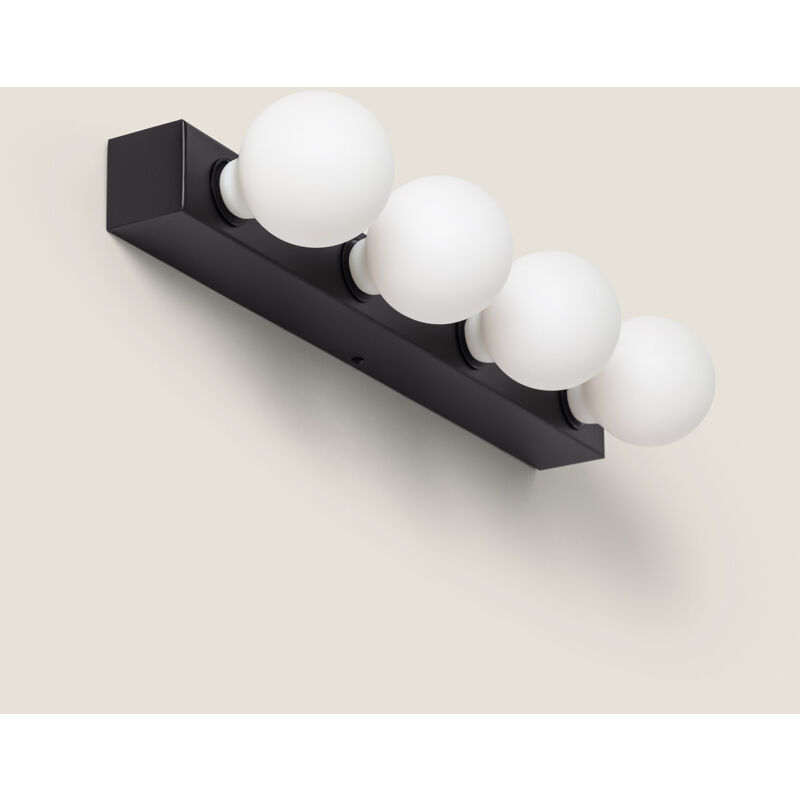 foto del prodotto efectoled lampada da parete bagno metallo 4 faretti aizkra nero