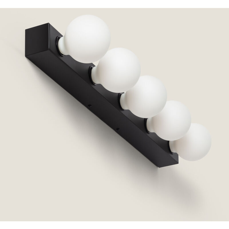 foto del prodotto efectoled lampada da parete bagno metallo 5 faretti aizkra nero