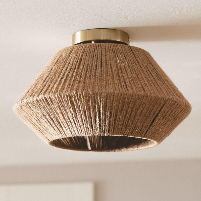 foto del prodotto efectoled lampada da soffitto corda naturale moksha naturale