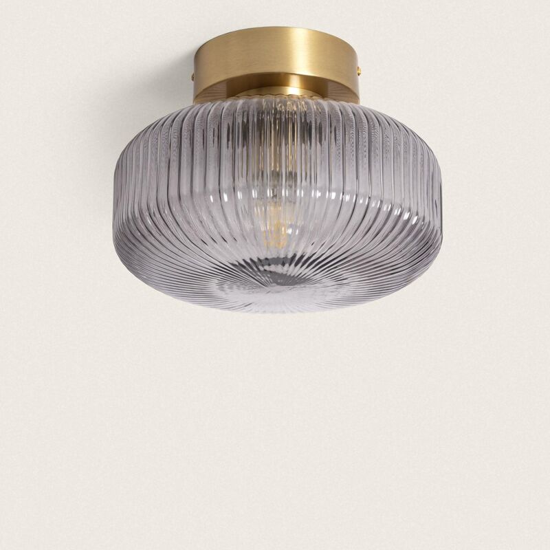 foto del prodotto efectoled lampada da soffitto in metallo e vetro windsor oro