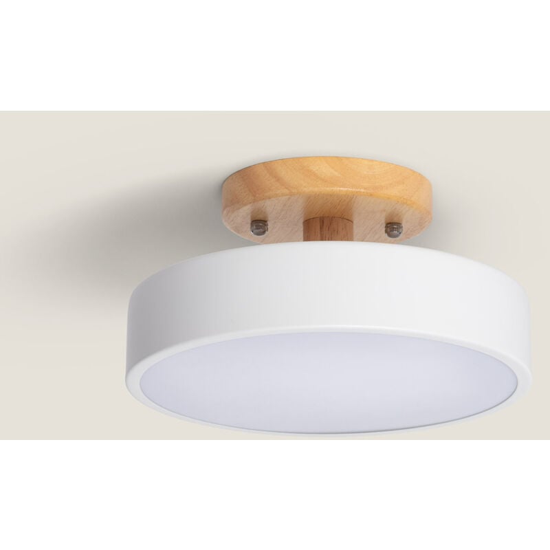 foto del prodotto efectoled lampada da soffitto led 12w legno e metallo cct selezionabile whisty bianco