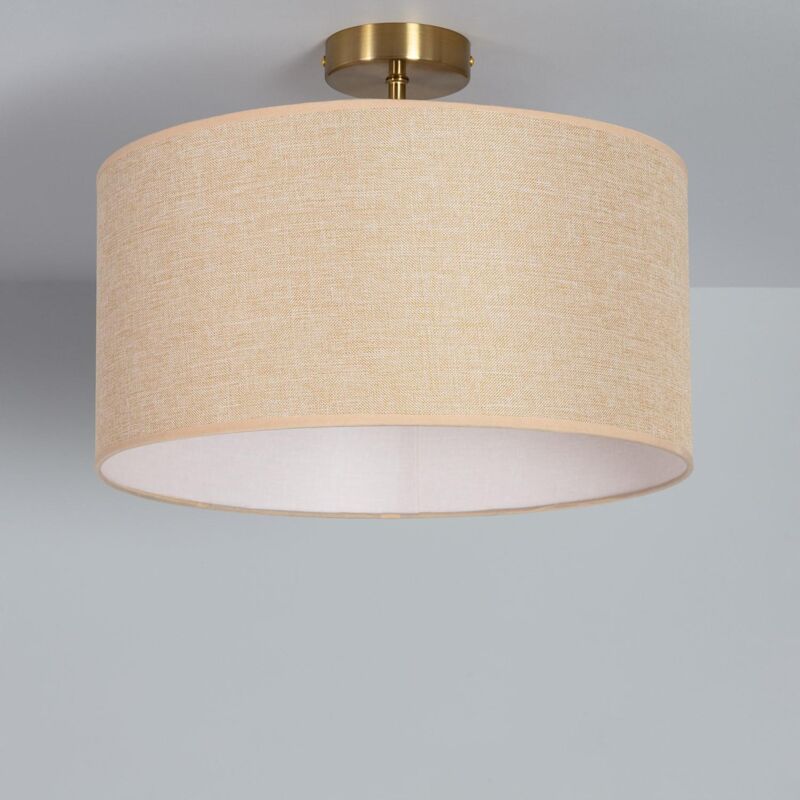 foto del prodotto efectoled lampada da soffitto metallo e tessuto quit n beige