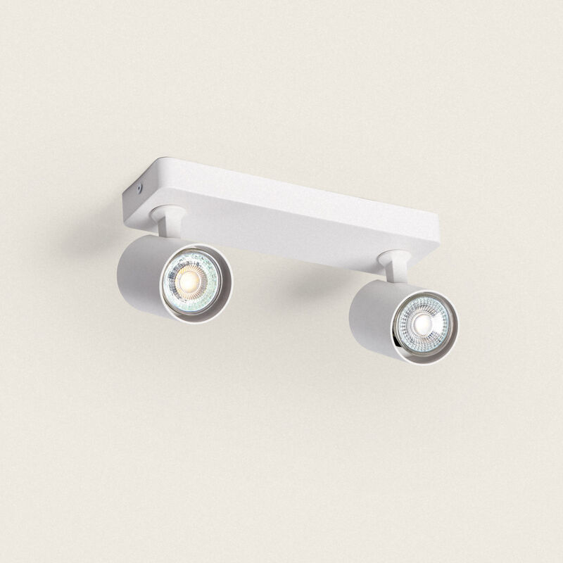 foto del prodotto efectoled lampada da soffitto orientabile 2 faretti bianca cora bianco