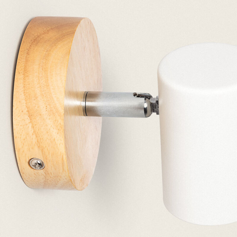 foto del prodotto efectoled lampada da soffitto orientabile legno 1 faretto albus naturale