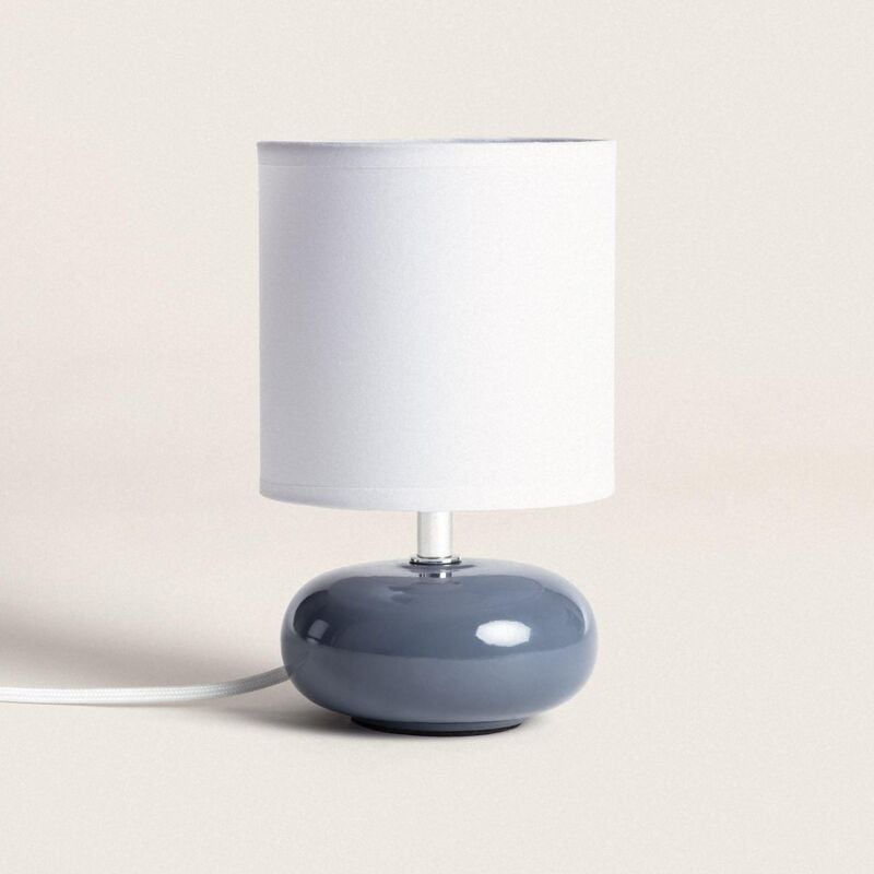 foto del prodotto efectoled lampada da tavolo ceramica ava azzurro marino