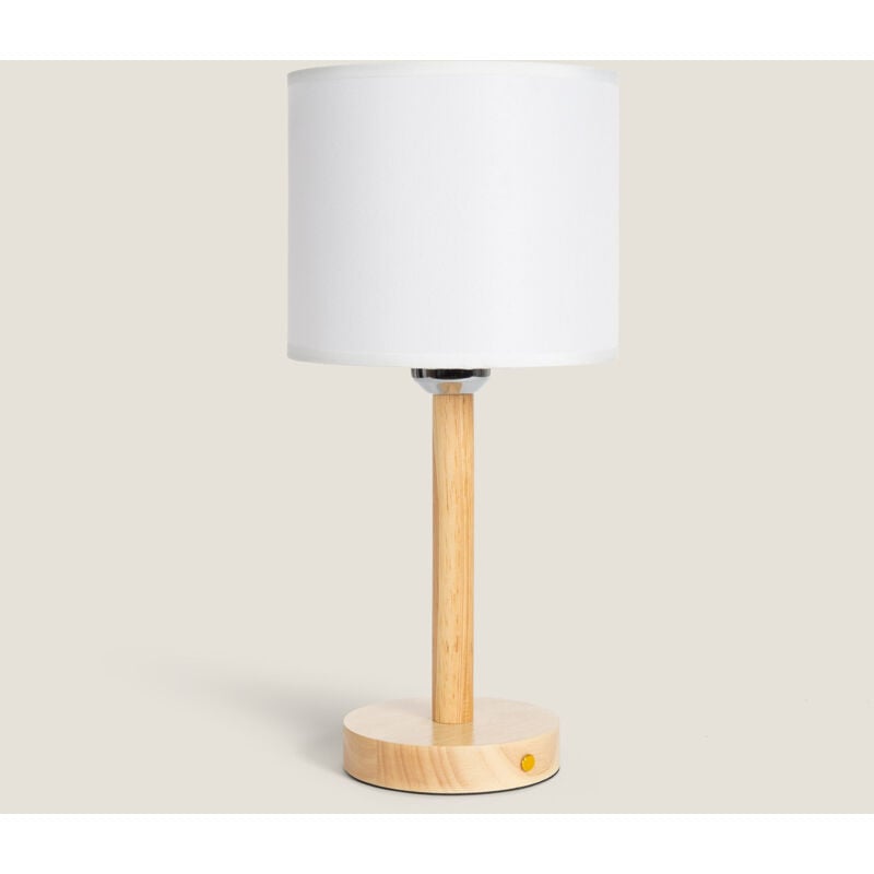 foto del prodotto efectoled lampada da tavolo led 1w portatile in legno con batteria usb ricaricabile folgosa naturale