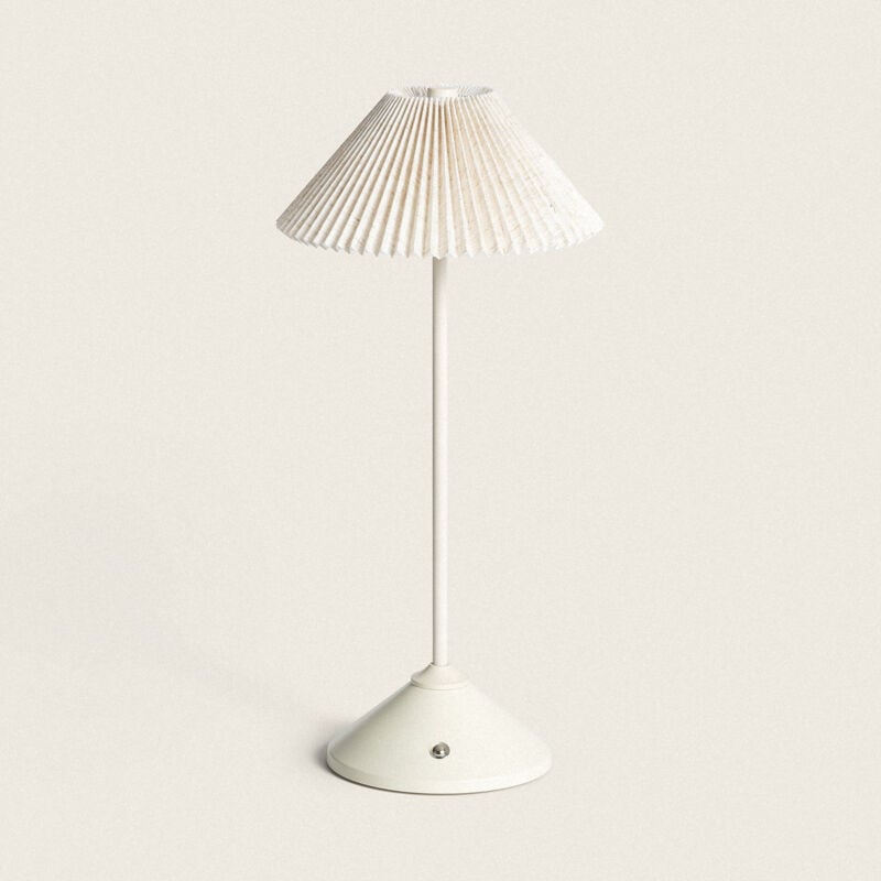foto del prodotto efectoled lampada da tavolo led 3w portatile metallo con batteria usb ricaricabile denwa beige