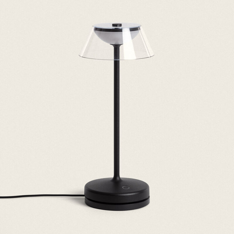 foto del prodotto efectoled lampada da tavolo led 6w portatile con batteria usb ricaricabile dipley nero