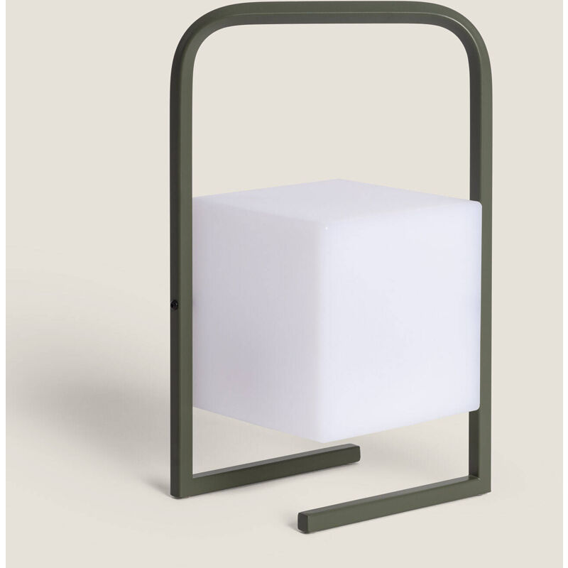 foto del prodotto efectoled lampada da tavolo led portatile tiber 2.5w per esterni con batteria usb ricaricabile verde cachi