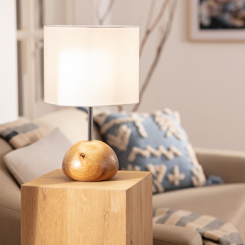 foto del prodotto efectoled lampada da tavolo legno gulbi naturale