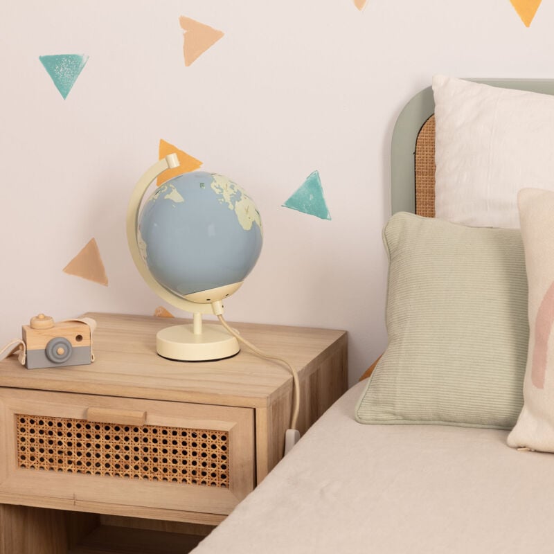 foto del prodotto efectoled - lampada da tavolo mappamondo bianco