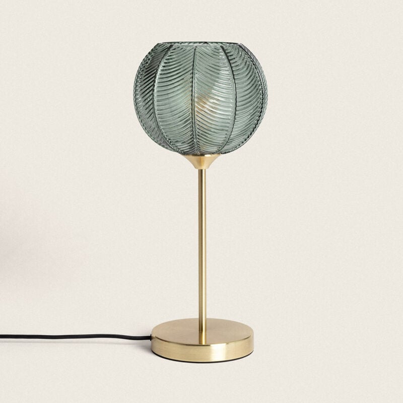 foto del prodotto efectoled lampada da tavolo metallo e vetro klimt verde