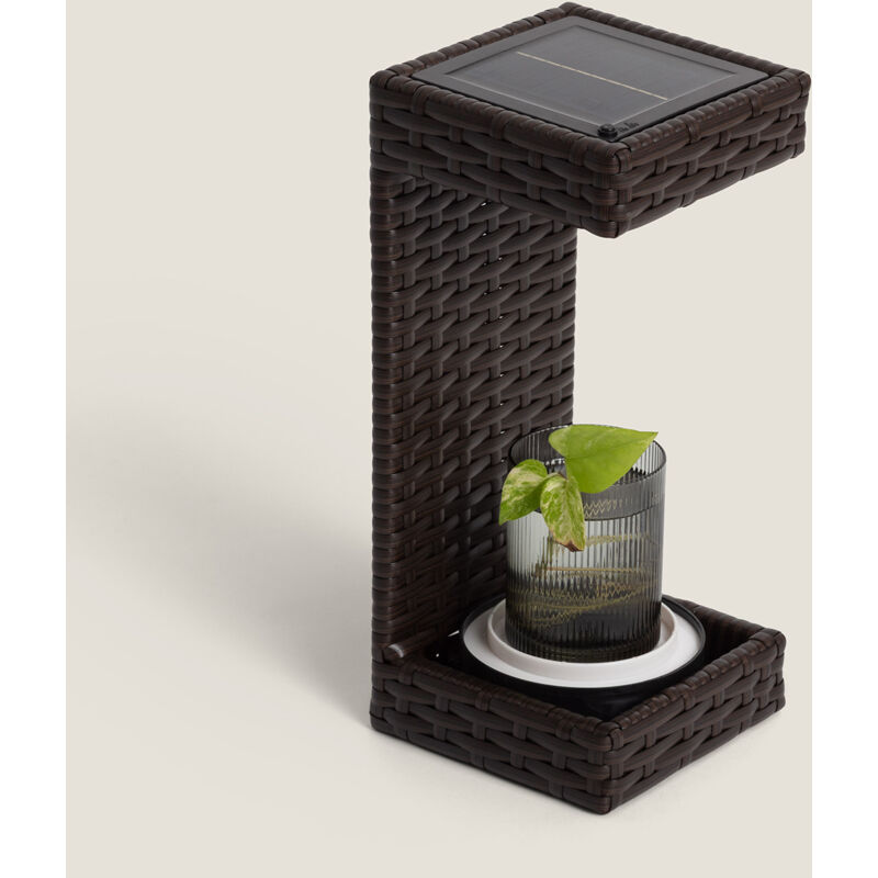 foto del prodotto efectoled lampada da tavolo per esterni led solare agra marrone scuro