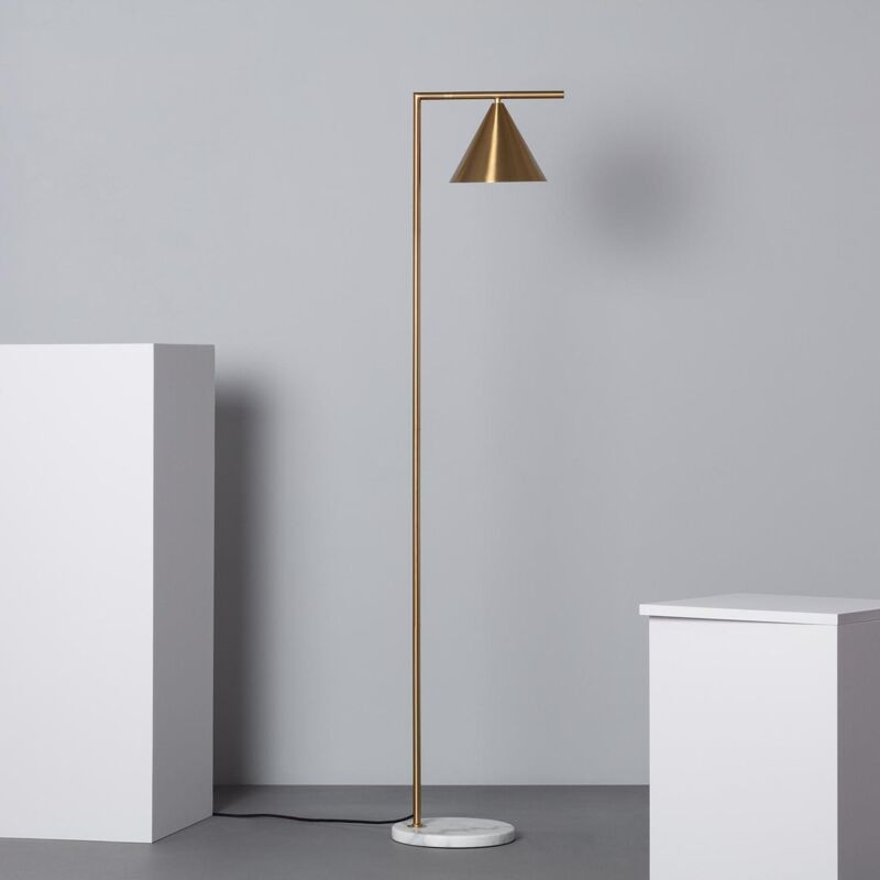 foto del prodotto efectoled lampada da terra in marmo e metallo tinos oro